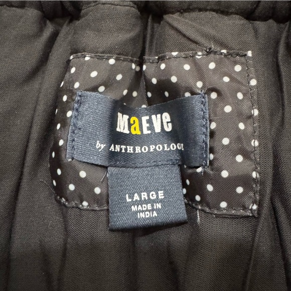 NWT Anthropologie Maeve Quilted Mini Skirt Black Women's Large - Picture 9 of 14